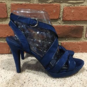 Zara Blue Strappy Sandals Sz 40